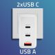 2. Qoltec 100W GaN Wall Charger | 5-20V | 1.5-5A | 2 x USB-C PD | 1 x USB QC 3.0 | White