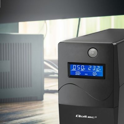 QOLTEC UPS 450VA | 240W | LCD | USB | RJ45