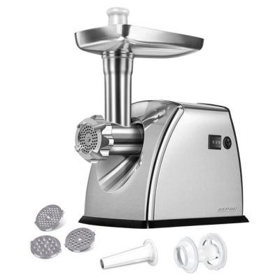3. MPM MMM-07M 1800W meat grinder, 3 sieves with holes, attachments for cold cuts and pates
