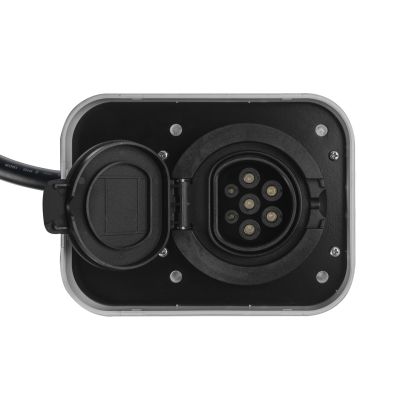 2. Green Cell EV15RFID Electric Vehicle Charging Station Black Aluminum Wall 3 Built-in LCD Display