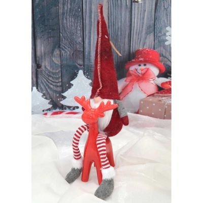 7. DECORATIVE gnome dwarf 30+15cm red