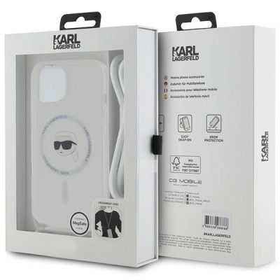 7. Karl Lagerfeld Crossbody IML Karl Head MagSafe case for iPhone 15 / 14 / 13 - transparent