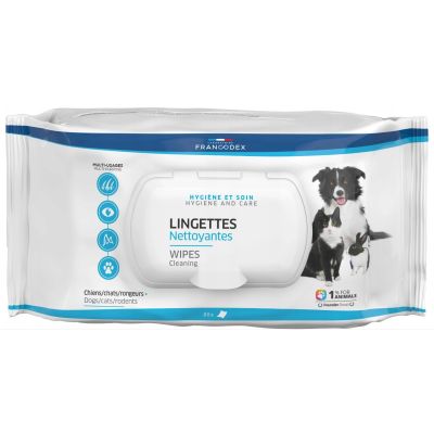 FRANCODEX Wipes for cleaning eyes, ears, paws for dogs, cats, rodents 80 pcs.