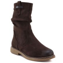 Women's insulated ankle boots with a wrinkled upper, chocolate M.Daszyńskie SA296-5