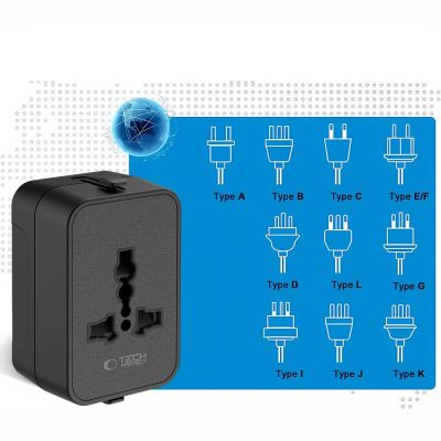 8. Tech-Protect TA300 Travel Adapter EU / UK / AU - Black