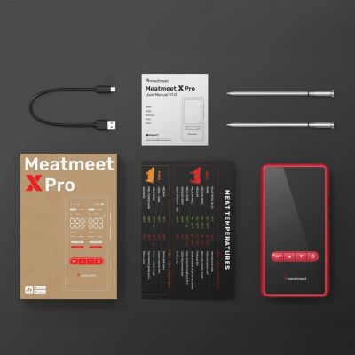 8. Meatmeet X Pro Kitchen Thermometer with Bluetooth/WiFi App for Grill, Oven, Smoker - Black