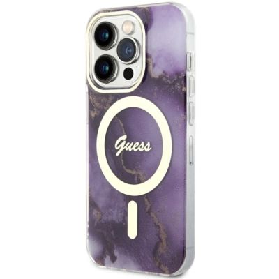 2. Guess GUHMP14LHTMRSU iPhone 14 Pro 6.1" purple/purple hardcase Golden Marble MagSafe