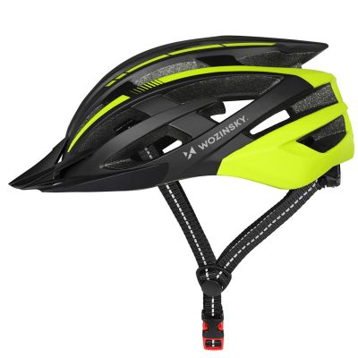 3. Wozinsky MTB Bike Helmet with Removable Visor and Rear USB Light L - Black and Yellow