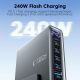 7. Tech-Protect DC240W-GaN Charging Station 6 Ports 4 x USB-C 2 x USB-A 240W QC3.0 - Black
