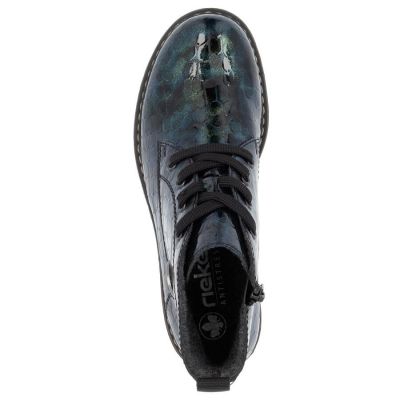 6. Women’s green patent croc ankle boots Rieker 71205-90