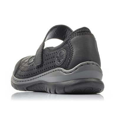 18. Comfortable Rieker W RKR575 openwork shoes, black