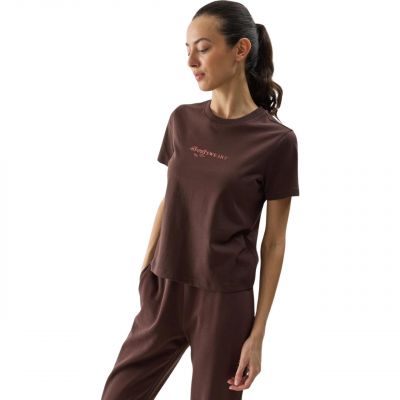 5. Women's T-shirt 4F F1354 dark brown 4FWSS24TTSHF1354 80S