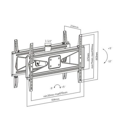 2. MACLEAN MOUNT FOR TWO TVS FRONT/REAR 23-70"50KG UNIVERSAL 600X400 MC-703 BLACK