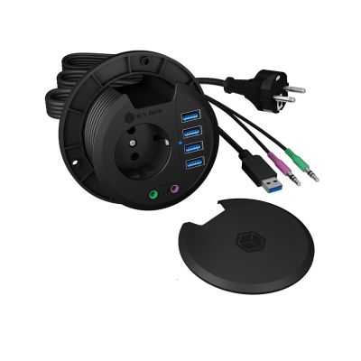 6. ICY BOX IB-HUB1430 electrical socket Black