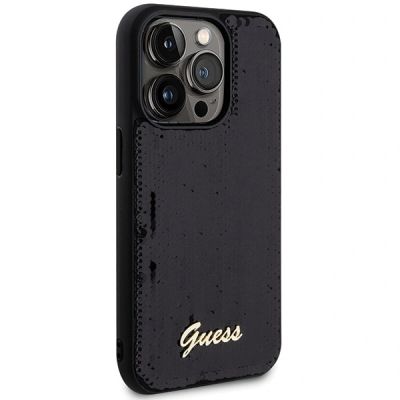 8. Guess Sequin Script Metal case for iPhone 13 Pro / 13 - black