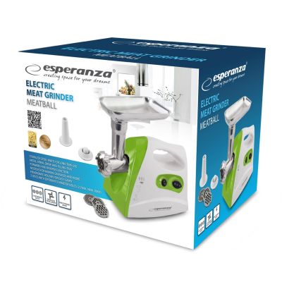 3. Esperanza Meatball EKM012G meat grinder (600W; white, green)