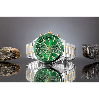 5. Giewont Chronograph Sapphire Men's Watch Silver Green GW7290-B7