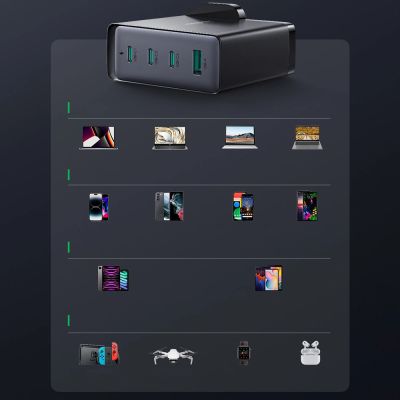 13. GaN charger UK Joyroom JR-TCG05UK 140W 3x USB-C USB-A + USB-C / USB-C cable 240W 1.2m