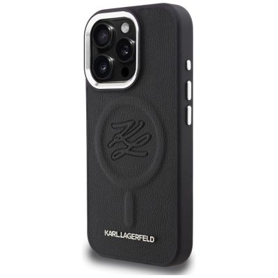 2. Karl Lagerfeld Initial & Metal Logo MagSafe Case for iPhone 16 Pro - Black