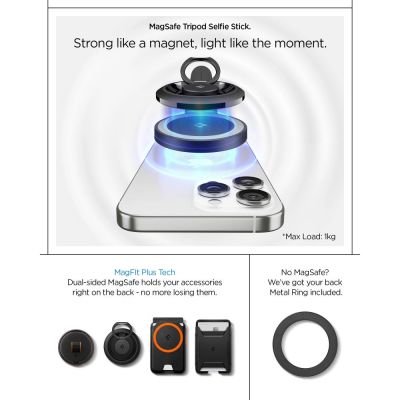12. Spigen S581W MagSafe Bluetooth Selfie Stick and Tripod - Black