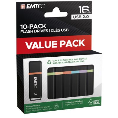 2. Emtec K100 USB Flash Drive 16GB USB Type-A 2.0 Black, Multicolor