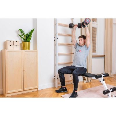 38. GYMNASTIC LADDER WITH A HAND BAR AND A BENCH FOR EXERCISES BENCHK 723W