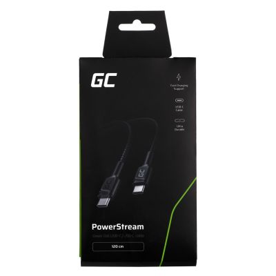 3. GREEN CELL Cable KABGC30 GC POWERSTREAM USB-C – USB-C 120CM, POWER DELIVERY 60W, ULTRA CHARGE, QC 3.0