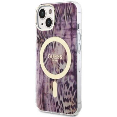 2. Guess Leopard MagSafe case for iPhone 14 - pink