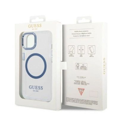 8. Guess Metal Outline MagSafe case for iPhone 14 Plus - blue