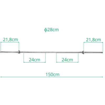 6. STRAIGHT BAR 150 CM ENERO FIT diameter 28