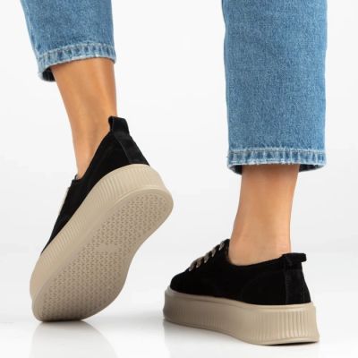 7. Leather platform sneakers black Filippo DP6122