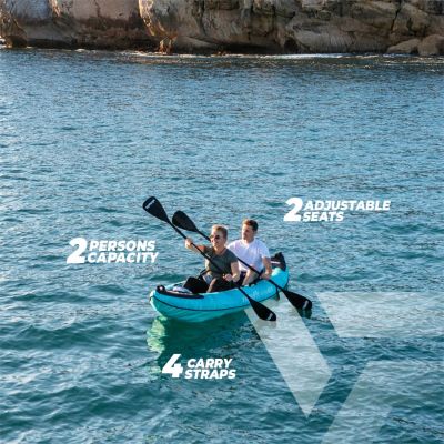 24. VIRTUFIT KAYAK 335 – TURQUOISE – WITH KAYAK SEATS AND CARRY BAG