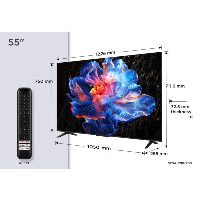 33. TCL 55V6C DLED 55'' 4K Ultra HD Google TV Dolby Atmos DVB-T2 Metallic TV