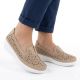 5. Comfortable women's leather shoes with openwork pattern in beige Evento 6849
