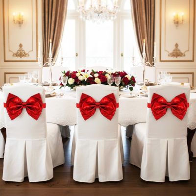 20. RED BOW FOR CHAIR 50X32CM