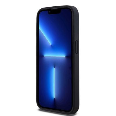 5. DKNY Leather Mono Stripe & Metal Logo case for iPhone 15 Pro - black