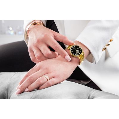 6. Giewont Sapphire Gold Black Women's Watch GW2360-B3