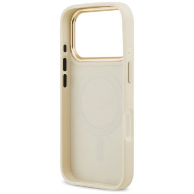 7. Guess Grained Strass Logo MagSafe case for iPhone 17 Pro - beige