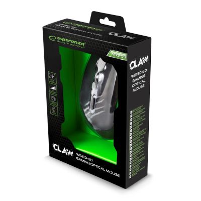 9. Esperanza MX209 Claw EGM209G computer mouse (optical; 2400 DPI; black)