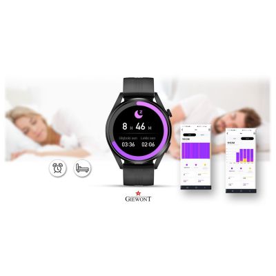 9. GIEWONT Vertex SmartCall GW450-1 Carbon/Carbon Silicone smartwatch