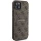 4. Guess 4G Collection Leather Metal Logo MagSafe Case for iPhone 15 Plus / 14 Plus - Brown