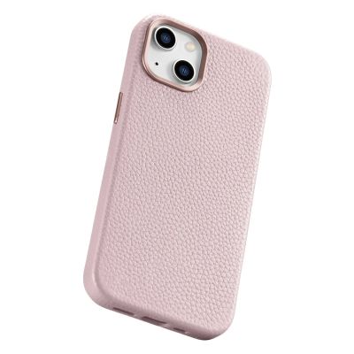 13. iCarer Litchi Premium Leather Case iPhone 14 Plus Magnetic Leather Case with MagSafe Pink (WMI14220711-PK)