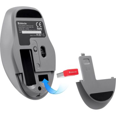 4. Defender Wireless Mouse FEAM MM-296 RF Silent Click Mint 52294