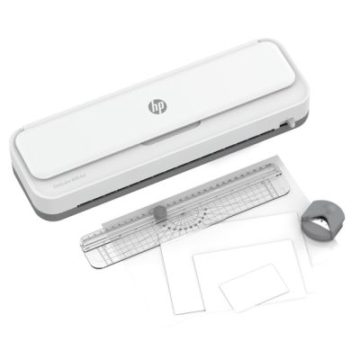 19. HP ONELAM 400 A3 Laminator, cold/hot, integrated trimmer, corner rounder, speed 40cm/min + 15 pouches: 3xA4, 4xA5, 4xA6, 4xB-CARD, white