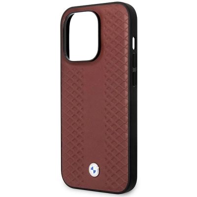 6. Case BMW BMHCP14L22RFGR iPhone 14 Pro 6.1" Burgundy/burgundy Leather Diamond Pattern