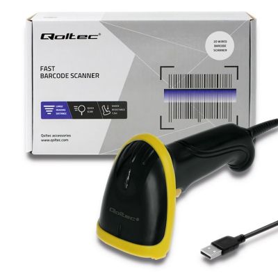 2. QOLTEC LASER CODE READER 1D | 2D | USB | BLACK