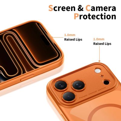 4. Tech-Protect Magpeak Magsafe CC Case for iPhone 17 Pro Max - Transparent Orange