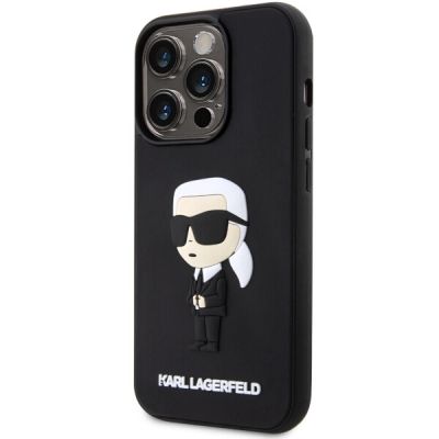2. Karl Lagerfeld KLHCP14L3DRKINK iPhone 14 Pro 6.1" black/black hardcase Rubber Ikonik 3D