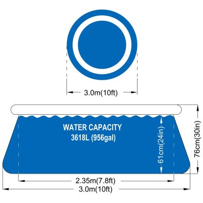 8. EXPANDING POOL WITH INFLATABLE COLLAR 300X76CM 17793