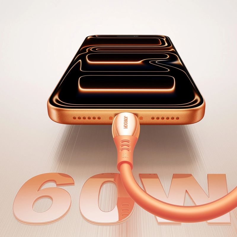 5. Joyroom S-A59 Vibrant Series 60W USB-C - USB-C Cable 1.2m - Orange
